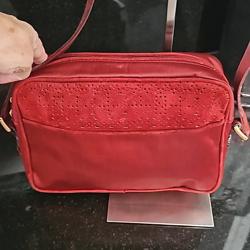 Fendi/fendi bag/Leather seude and nylon/Fendi 80s Vintage authentic Crossbag - Picture 3 of 10